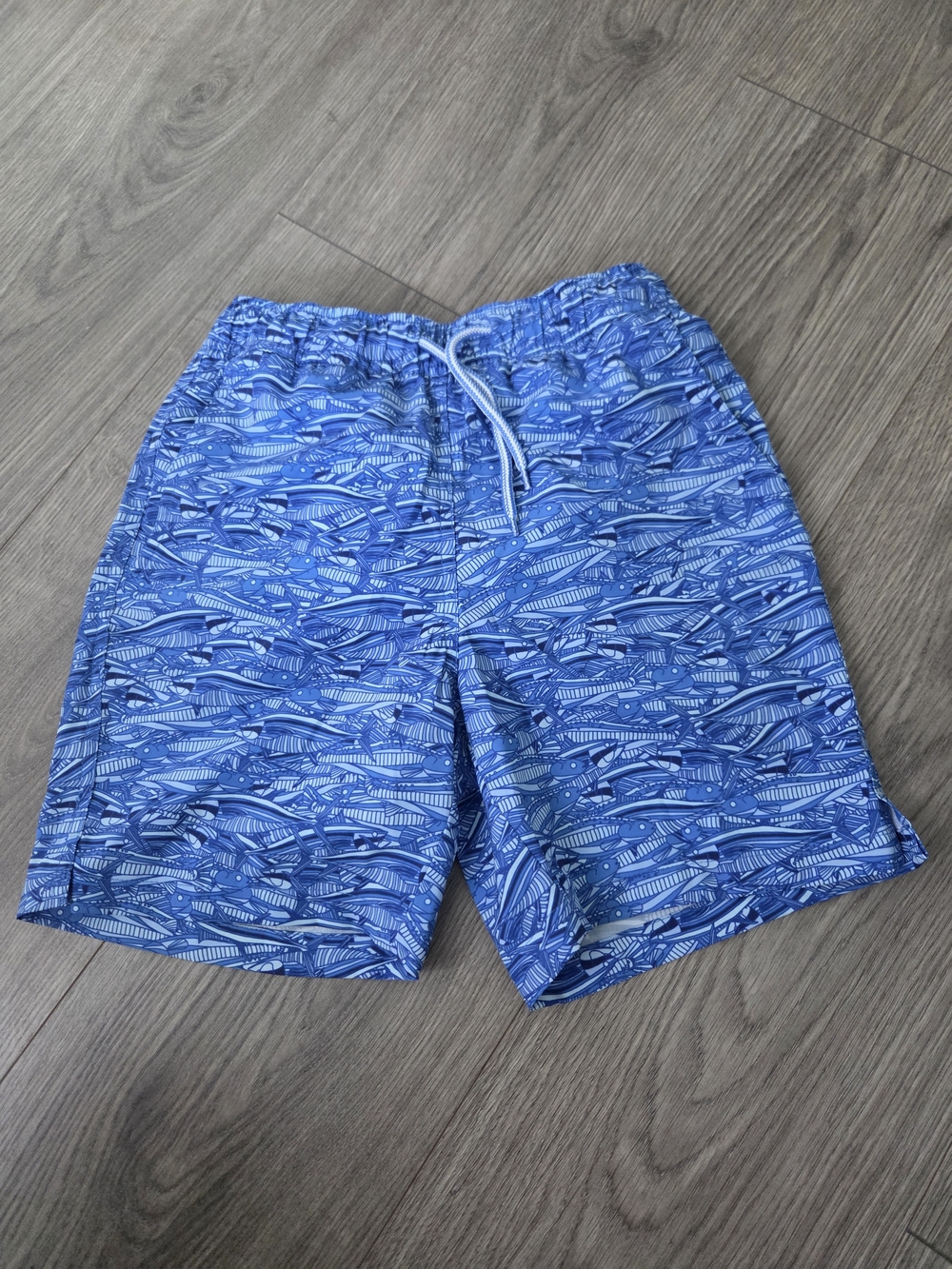 Boys Peter Millar Seaside Blue Patterned Swim Shorts